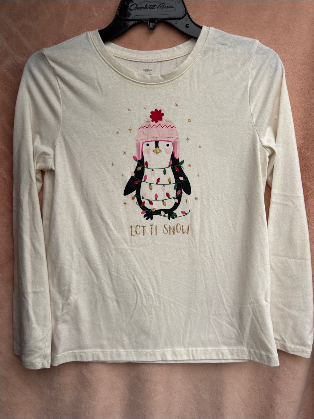 Girls XL 14/16 Let it Snow Penguin Shirt